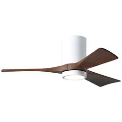 42&quot; Matthews Irene 3H White Walnut LED Hugger Ceiling Fan with Remote