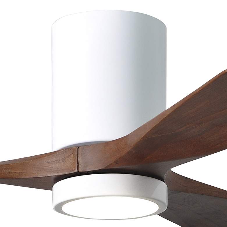 Image 2 42" Matthews Irene 3H White Walnut LED Hugger Ceiling Fan with Remote more views