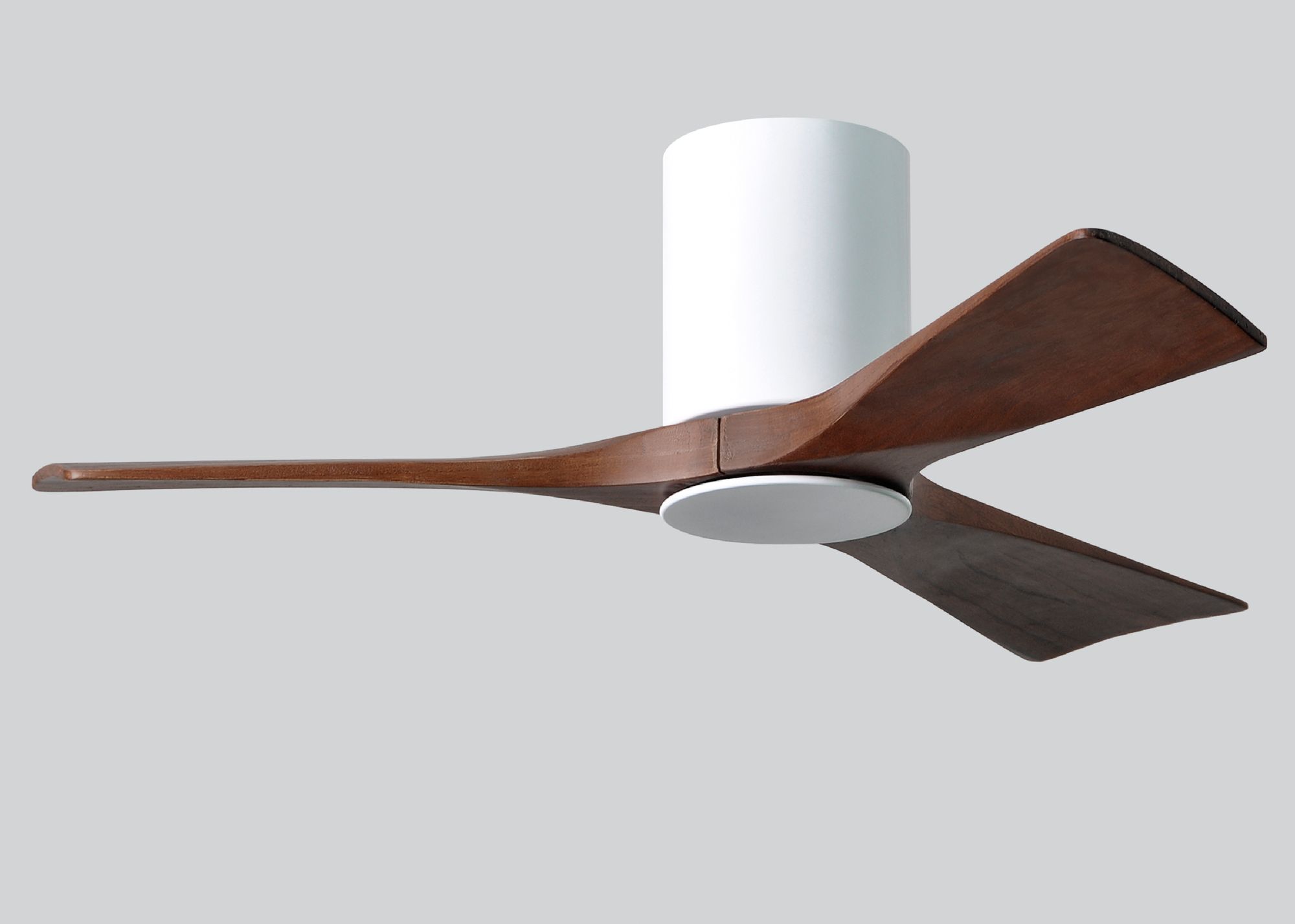 42" Matthews Irene 3H White Walnut LED Hugger Ceiling Fan with Remote