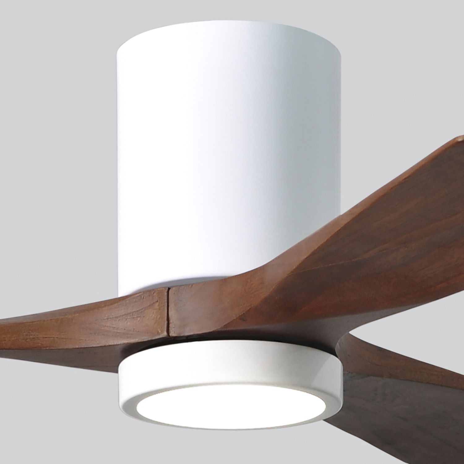 42" Matthews Irene 3H White Walnut LED Hugger Ceiling Fan with Remote