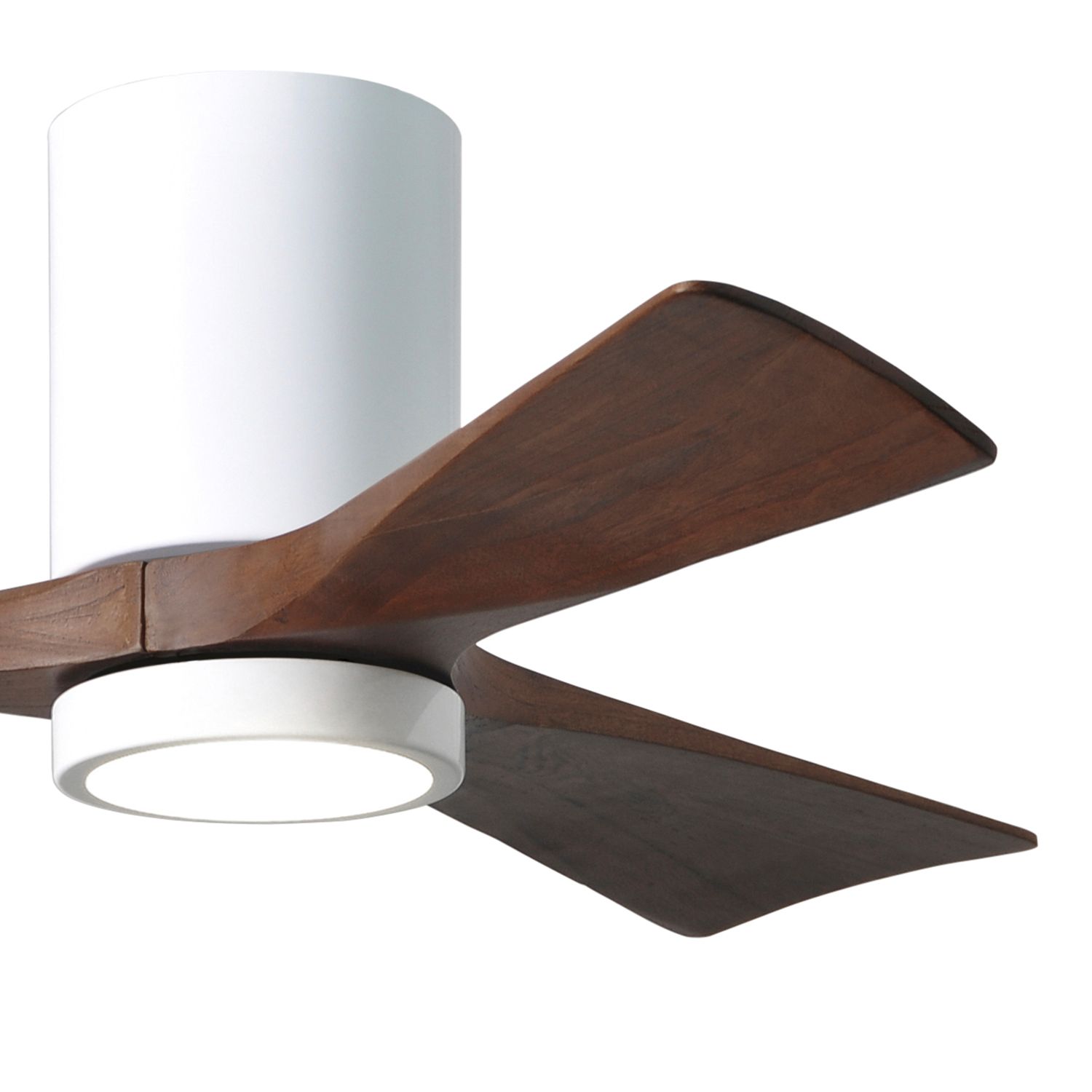 Image 6 42" Matthews Irene 3H White Walnut LED Hugger Ceiling Fan with Remote more views