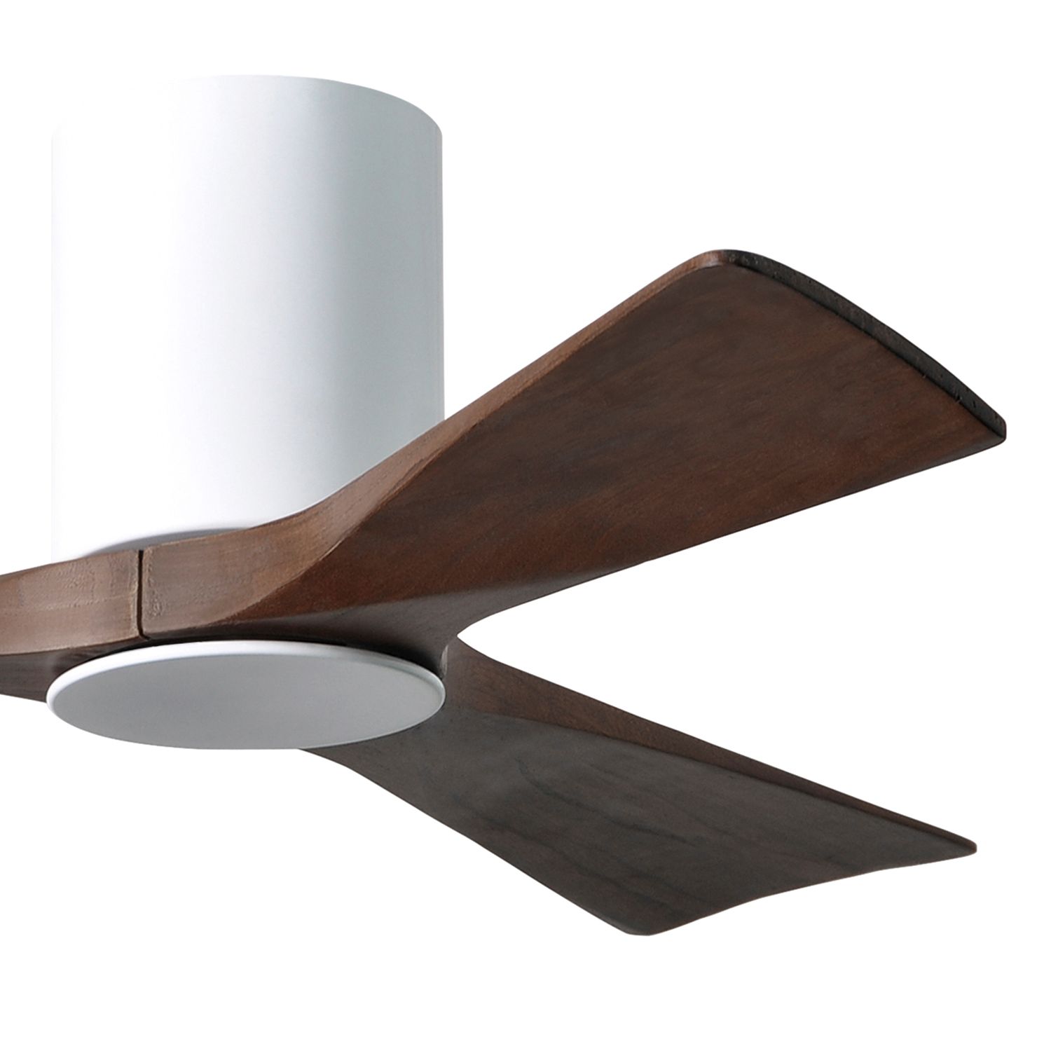 42" Matthews Irene 3H White Walnut LED Hugger Ceiling Fan with Remote