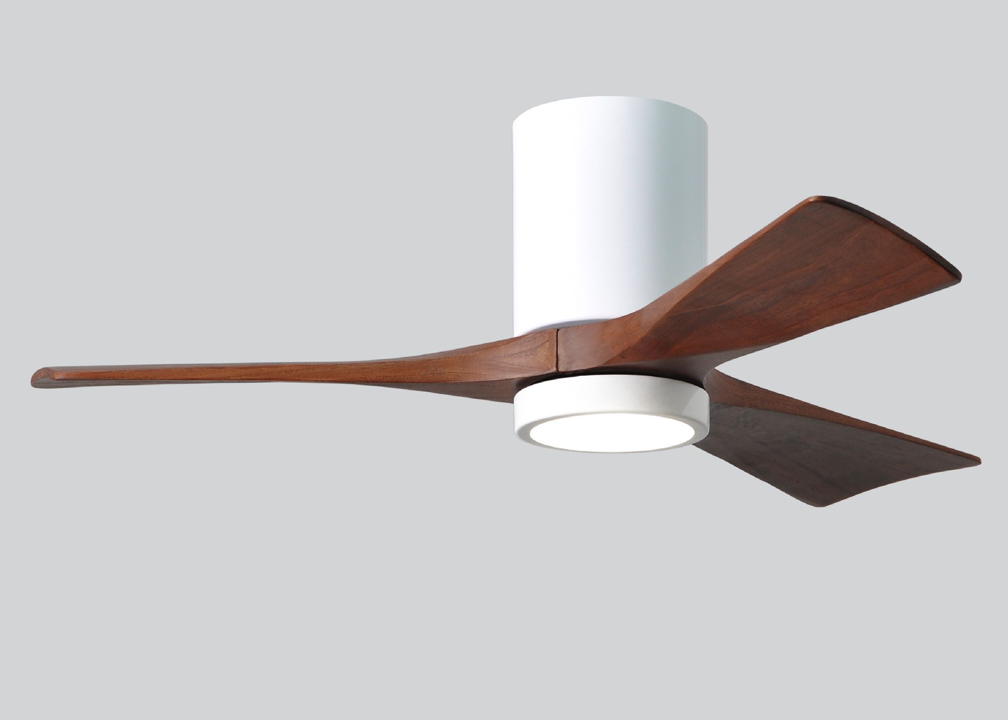 42" Matthews Irene 3H White Walnut LED Hugger Ceiling Fan with Remote