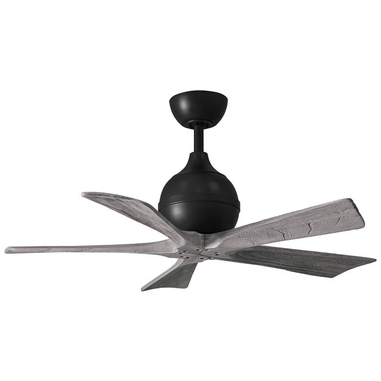 Image 1 42 inch Matthews Irene-5 Damp Matte Black Barnwood Ceiling Fan with Remote