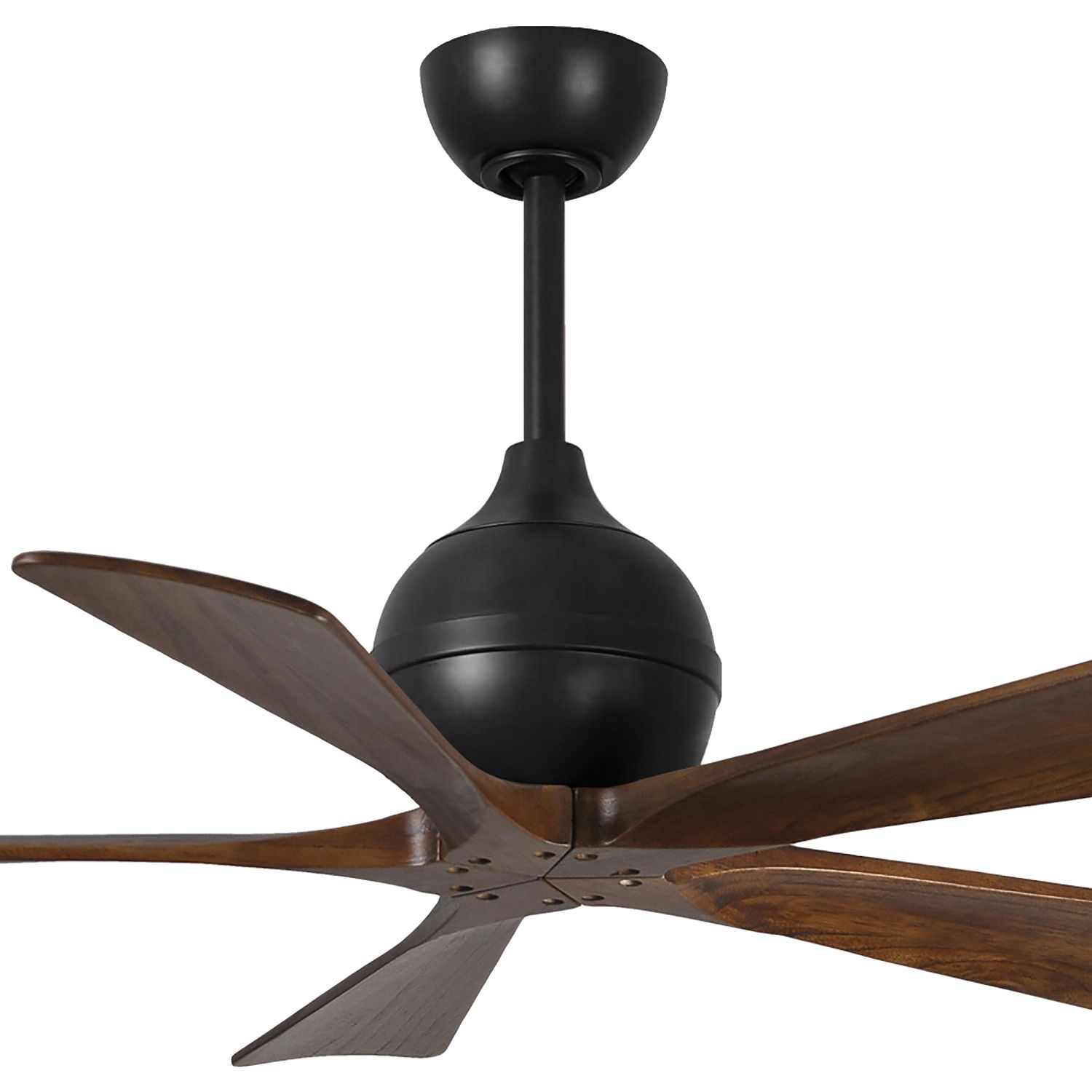 Image 2 42" Matthews Irene-5 Matte Black and Walnut Damp Remote Ceiling Fan more views