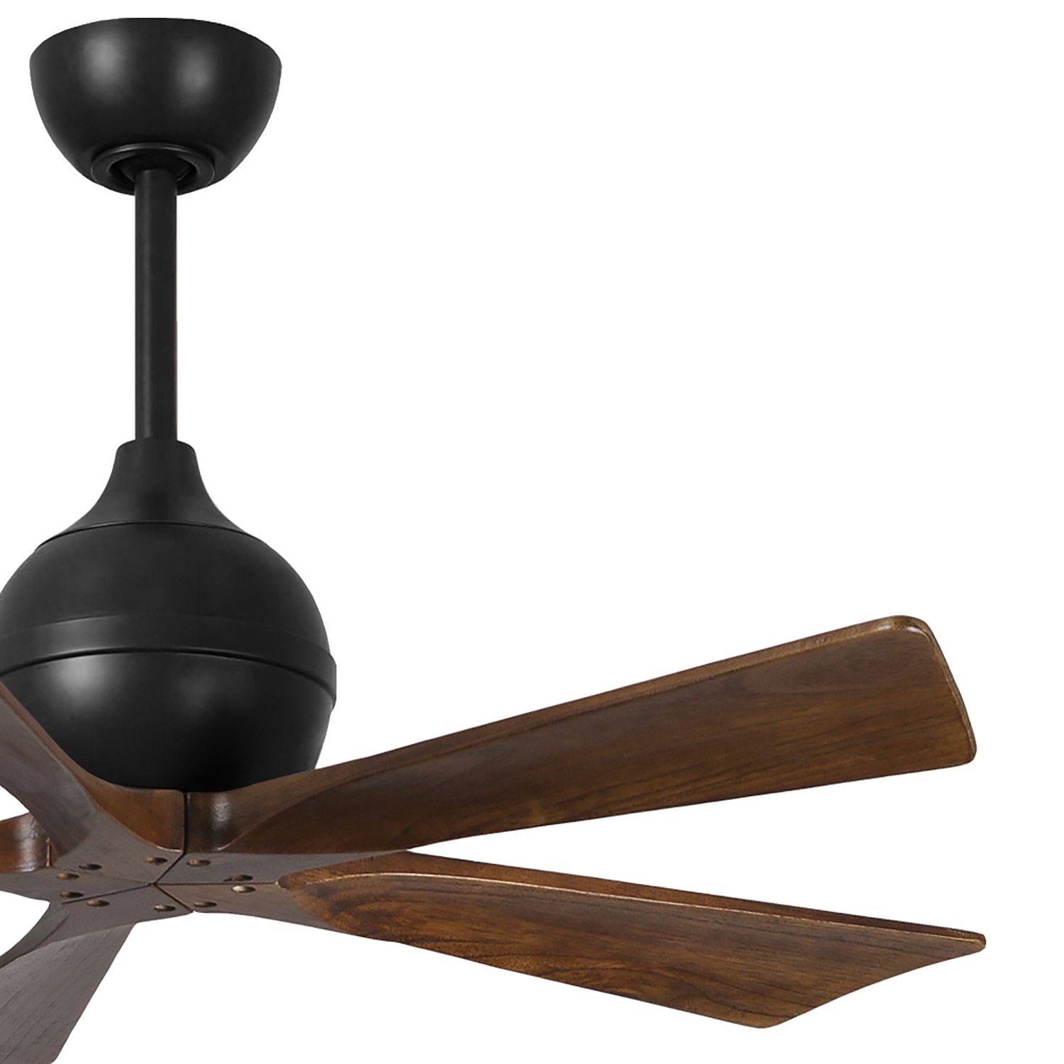 Image 3 42" Matthews Irene-5 Matte Black and Walnut Damp Remote Ceiling Fan more views