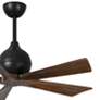 42" Matthews Irene-5 Matte Black and Walnut Damp Remote Ceiling Fan