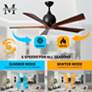 42" Matthews Irene-5 Matte Black and Walnut Damp Remote Ceiling Fan