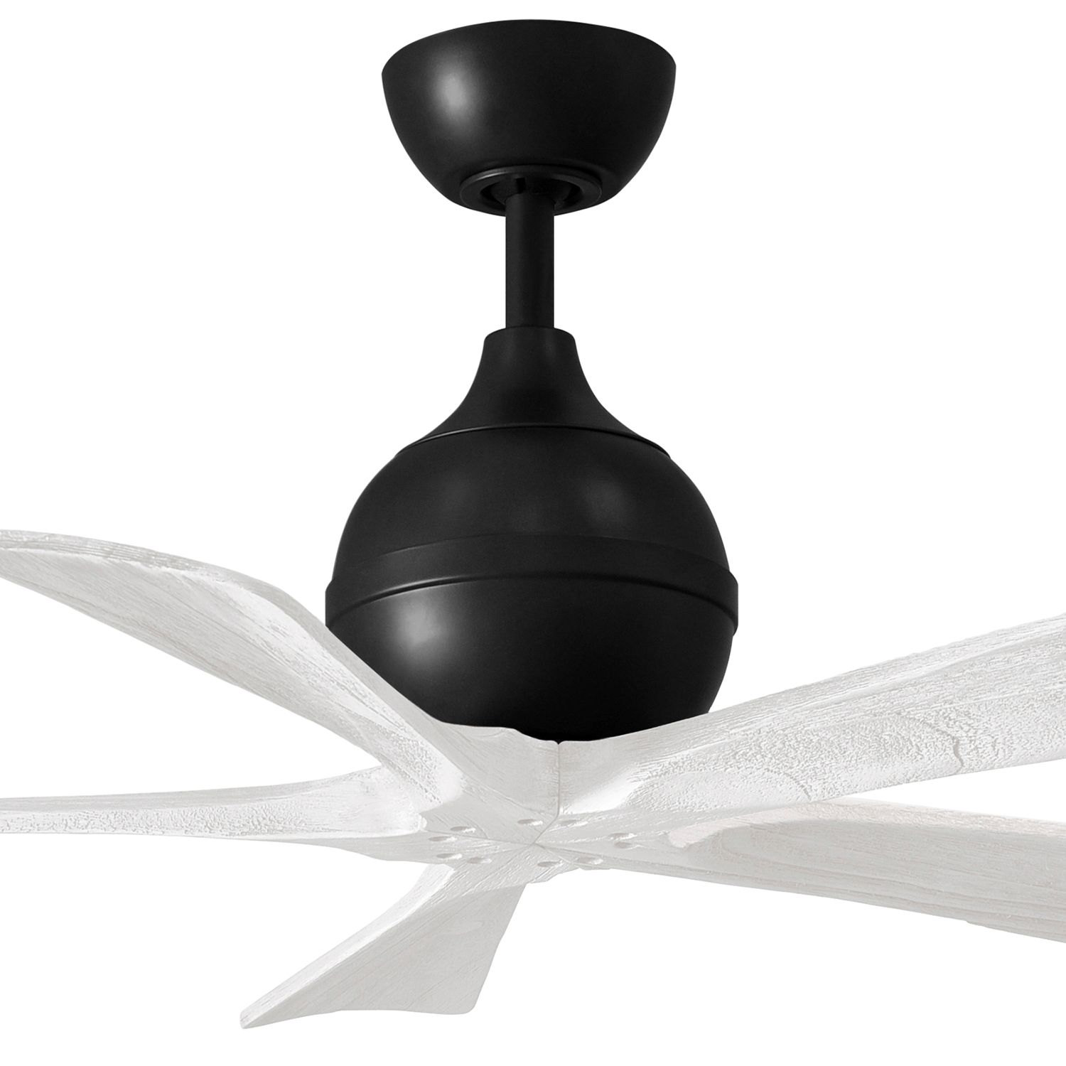 Image 2 42" Matthews Irene-5 Matte Black and White Damp Remote Ceiling Fan more views