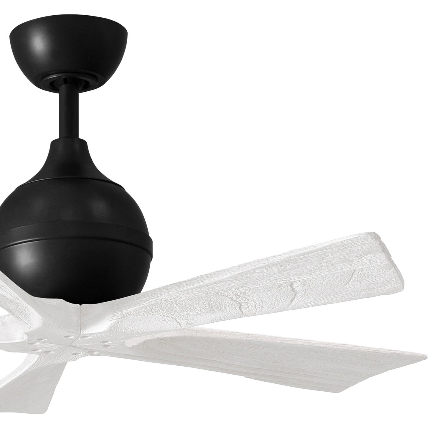 Image 3 42" Matthews Irene-5 Matte Black and White Damp Remote Ceiling Fan more views