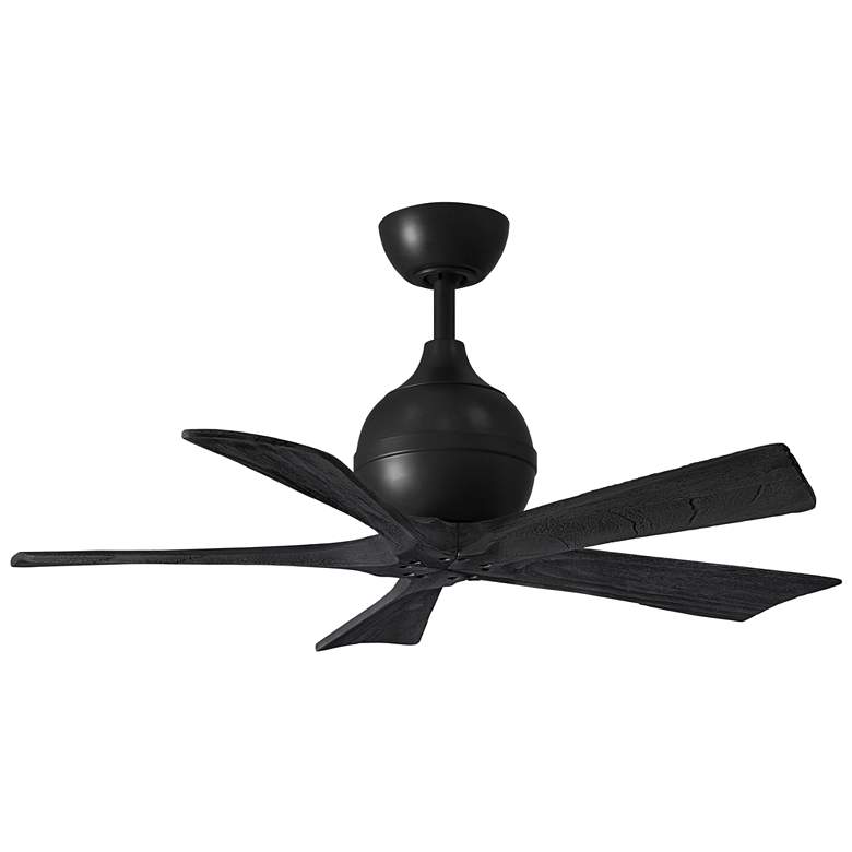 Image 1 42" Matthews Irene-5 Matte Black Damp Rated Ceiling Fan with Remote