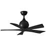 42" Matthews Irene-5 Matte Black Damp Rated Ceiling Fan with Remote