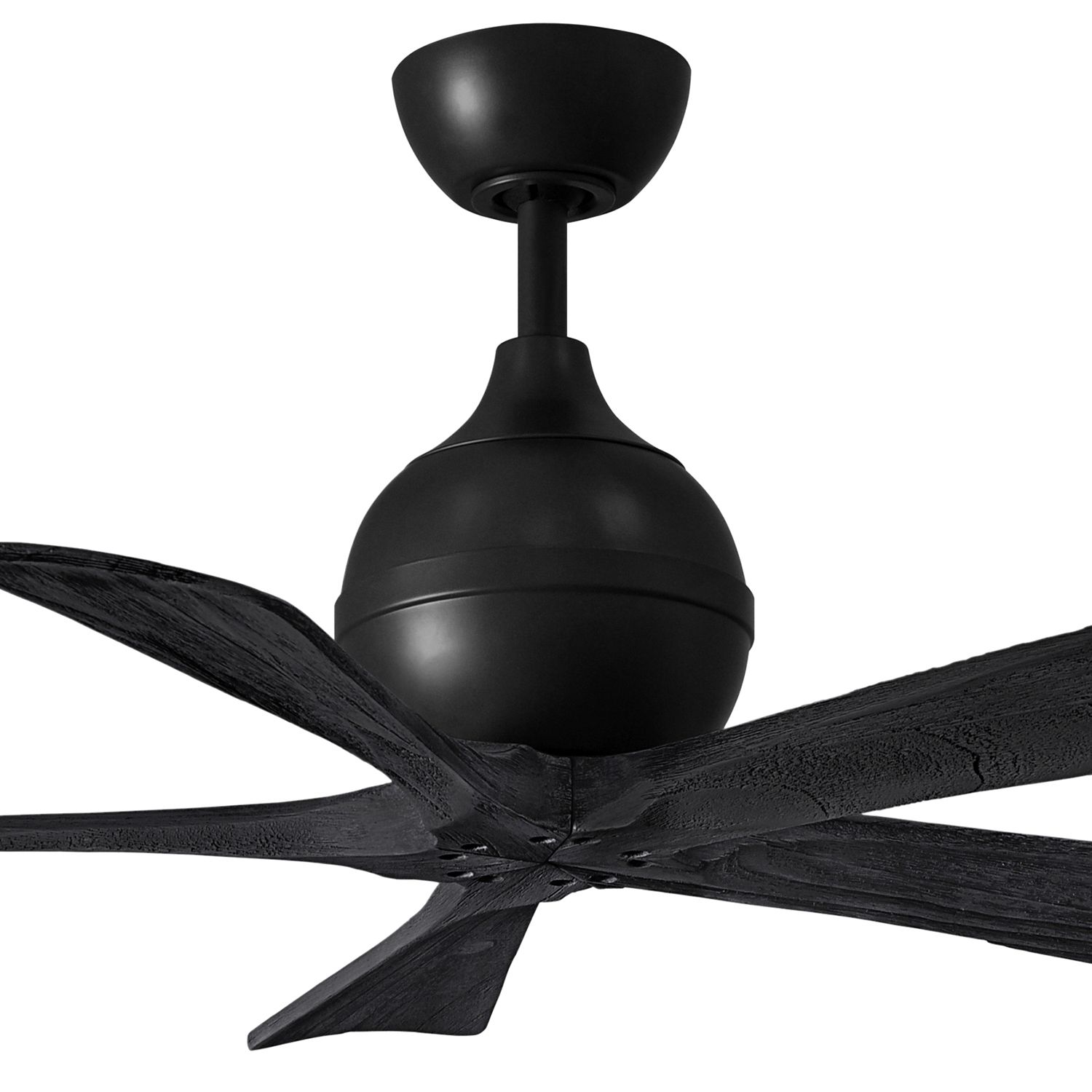 Image 2 42" Matthews Irene-5 Matte Black Damp Rated Ceiling Fan with Remote more views
