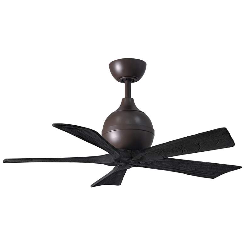 Image 1 42 inch Matthews Irene-5 Textured Bronze and Black Damp Remote Ceiling Fan