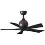 42" Matthews Irene-5 Textured Bronze and Black Damp Remote Ceiling Fan
