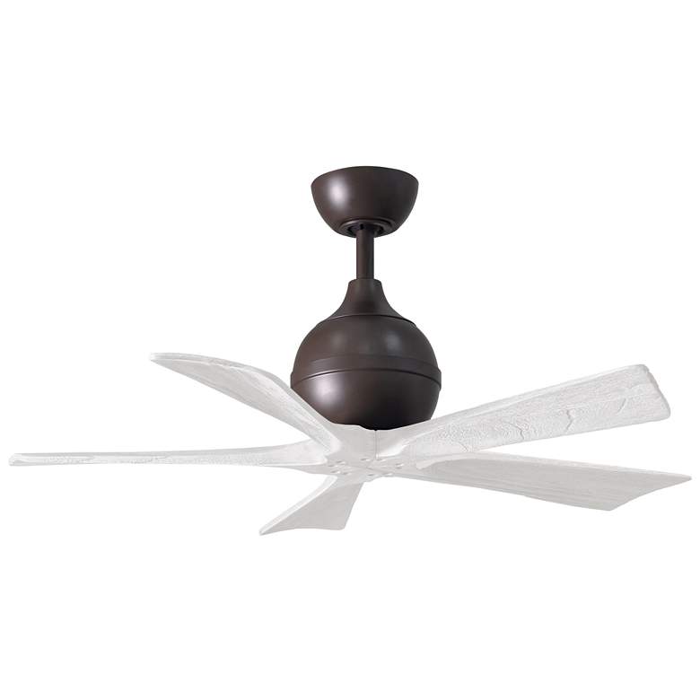 Image 1 42 inch Matthews Irene-5 Textured Bronze and White Damp Remote Ceiling Fan