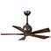 42" Matthews Irene-5 Textured Bronze Damp Rated Fan with Remote