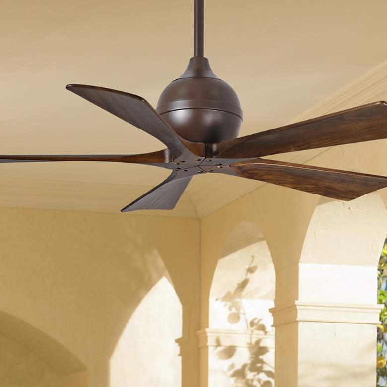 Image 1 42 inch Matthews Irene-5 Textured Bronze Damp Rated Fan with Remote