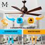 42" Matthews Irene-5 Textured Bronze Damp Rated Fan with Remote