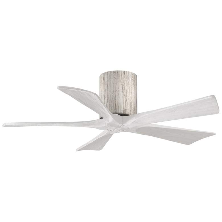 Image 1 42 inch Matthews Irene-5H Barnwood White Hugger Ceiling Fan with Remote