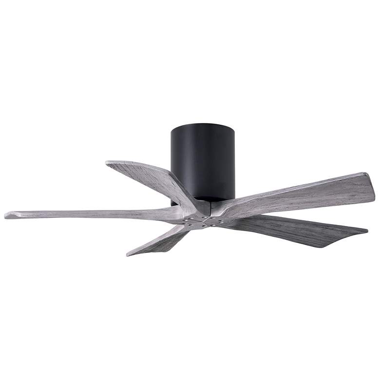 Image 1 42 inch Matthews Irene-5H Black and Barnwood Hugger Remote Ceiling Fan