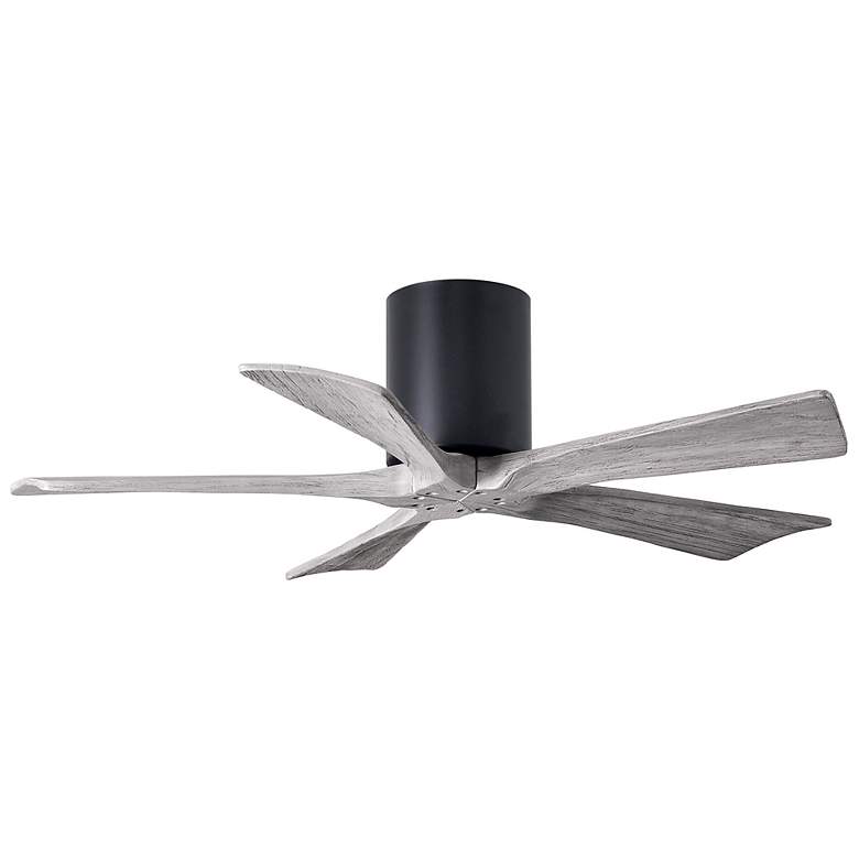 Image 1 42" Matthews Irene-5H Black and Barnwood Hugger Remote Ceiling Fan