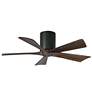 42" Matthews Irene-5H Black and Walnut Hugger Ceiling Fan with Remote