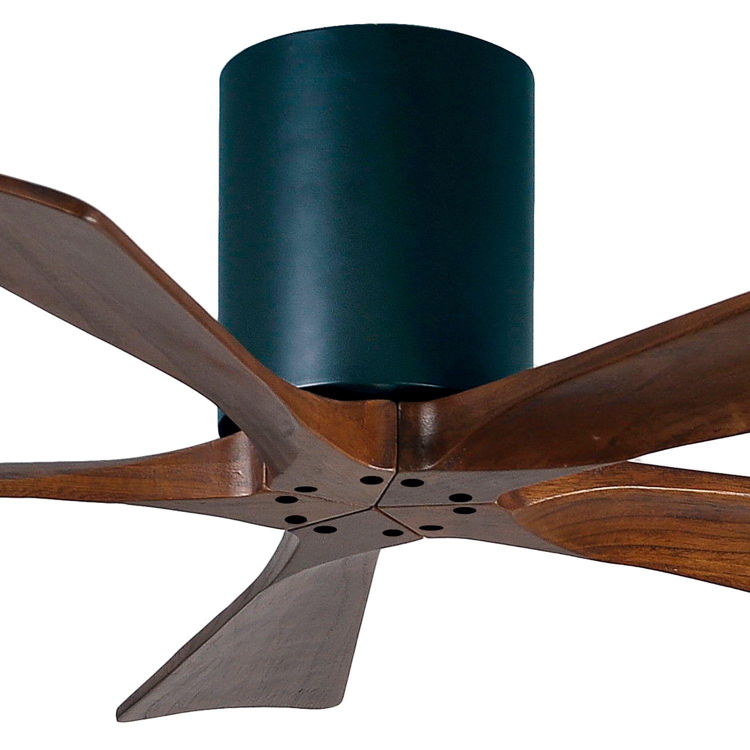 Image 2 42" Matthews Irene-5H Black and Walnut Hugger Ceiling Fan with Remote more views
