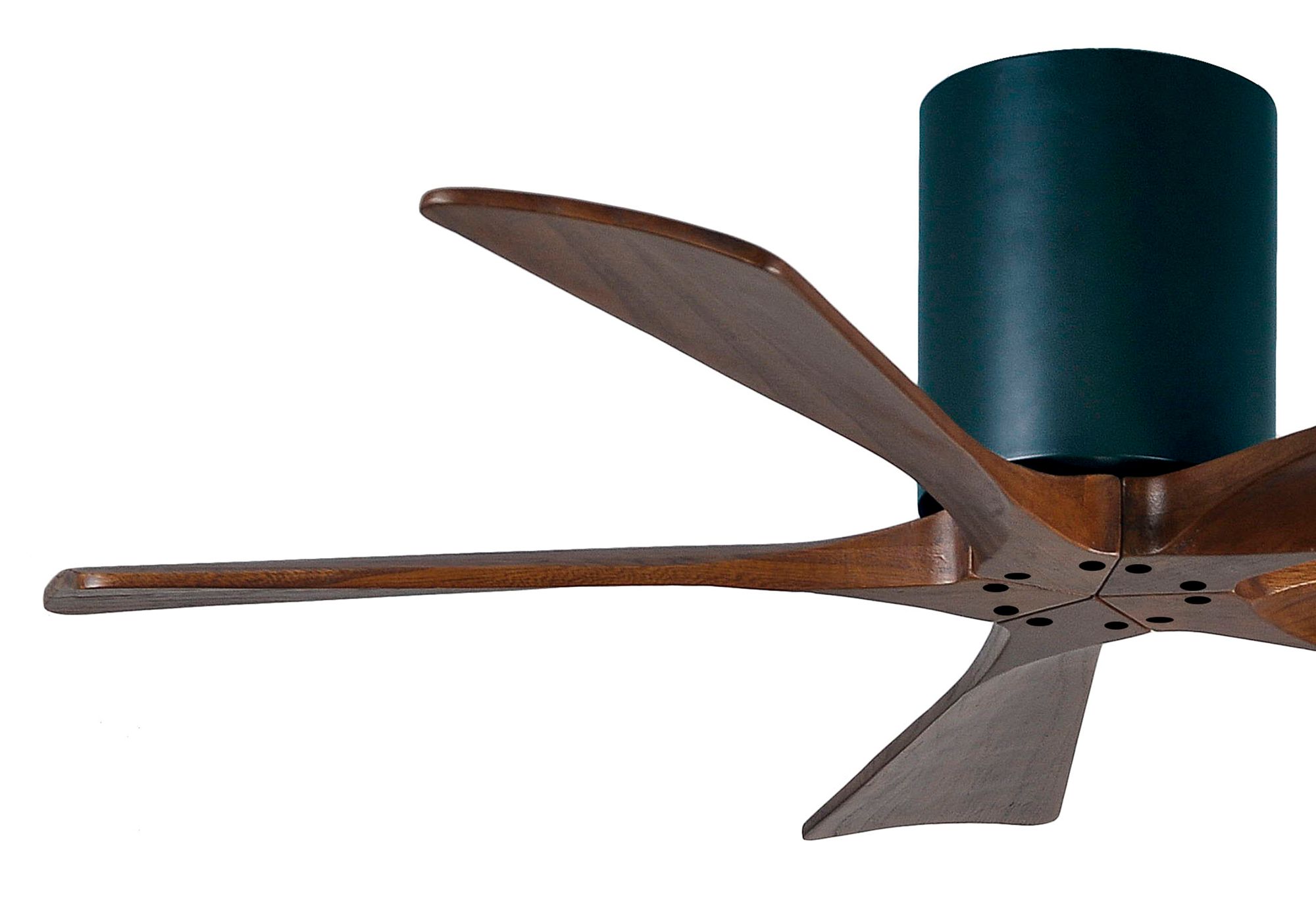 Image 3 42" Matthews Irene-5H Black and Walnut Hugger Ceiling Fan with Remote more views