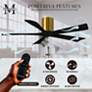 42" Matthews Irene-5H Brass and Black Hugger Ceiling Fan with Remote