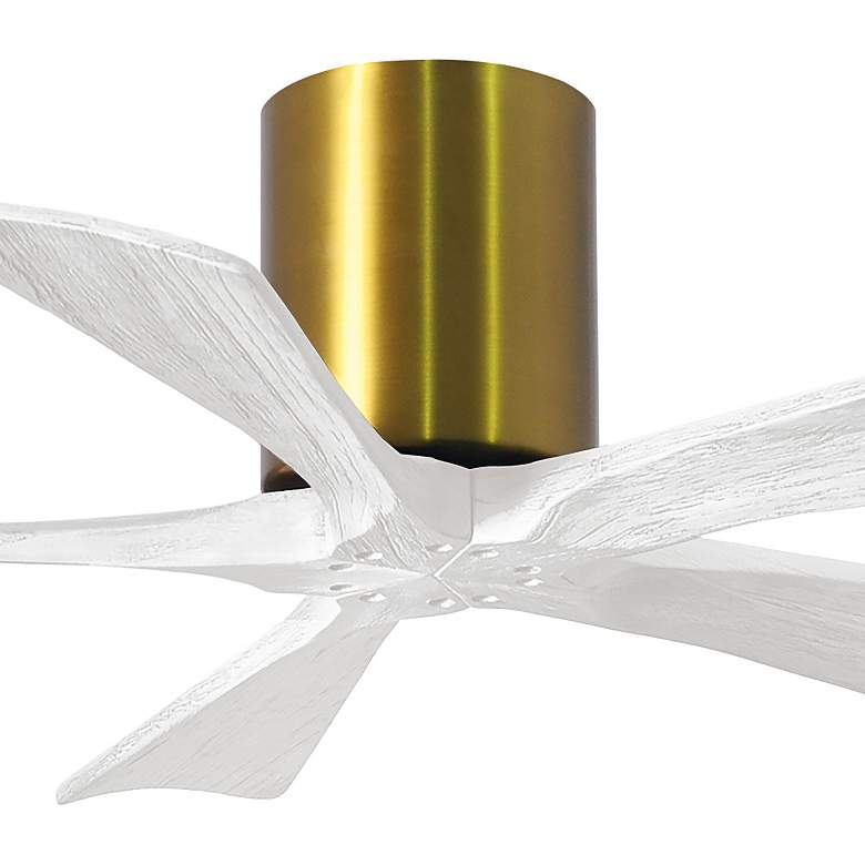 Image 2 42" Matthews Irene-5H Brass and White Hugger Ceiling Fan with Remote more views