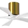 2_42" Matthews Irene-5H Brass and White Hugger Ceiling Fan with Remote more views