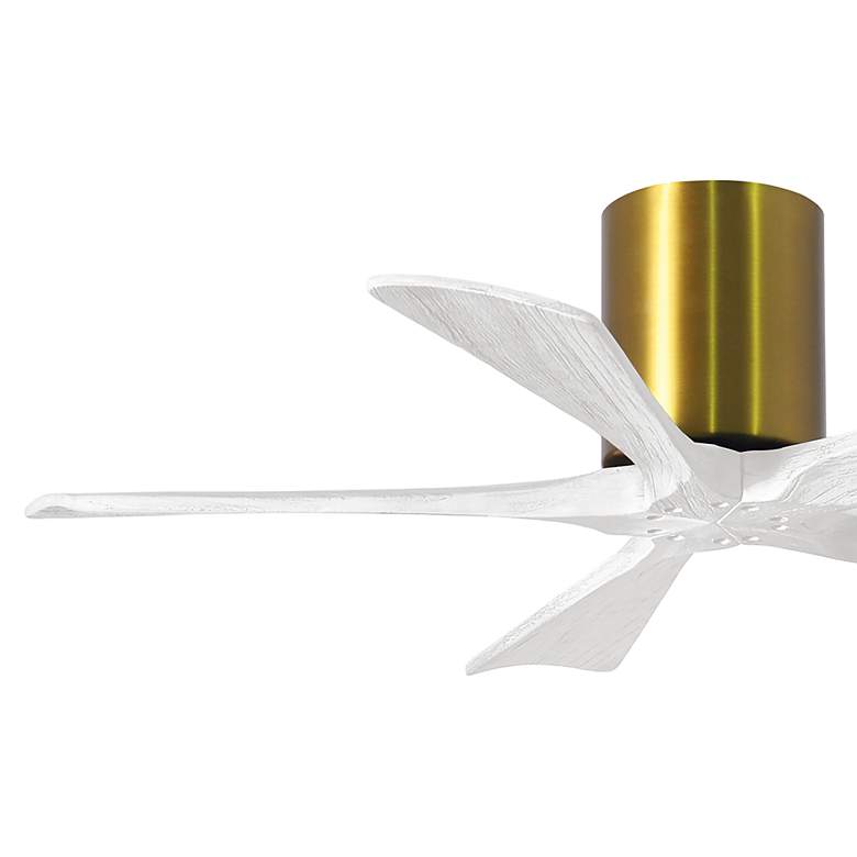 Image 3 42" Matthews Irene-5H Brass and White Hugger Ceiling Fan with Remote more views