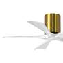 3_42" Matthews Irene-5H Brass and White Hugger Ceiling Fan with Remote more views
