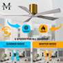 42" Matthews Irene-5H Brass Barnwood Hugger Ceiling Fan with Remote
