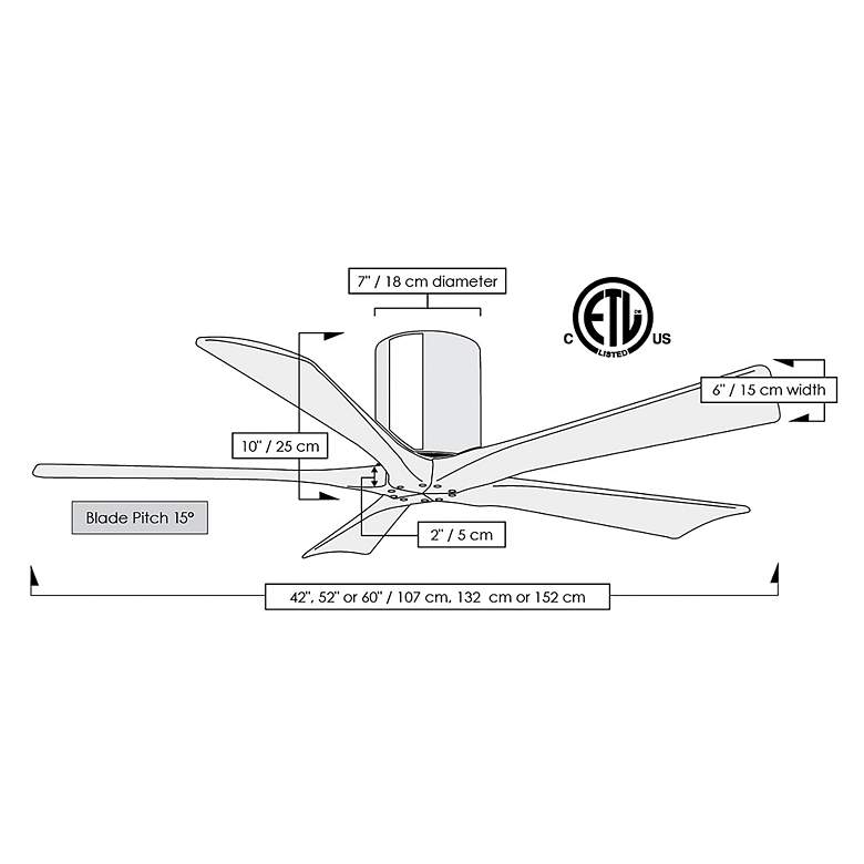 Image 6 42" Matthews Irene-5H Bronze and Barnwood Hugger Remote Ceiling Fan more views