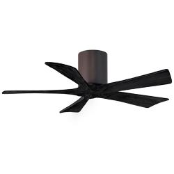 42" Matthews Irene-5H Bronze and Black Hugger Ceiling Fan with Remote