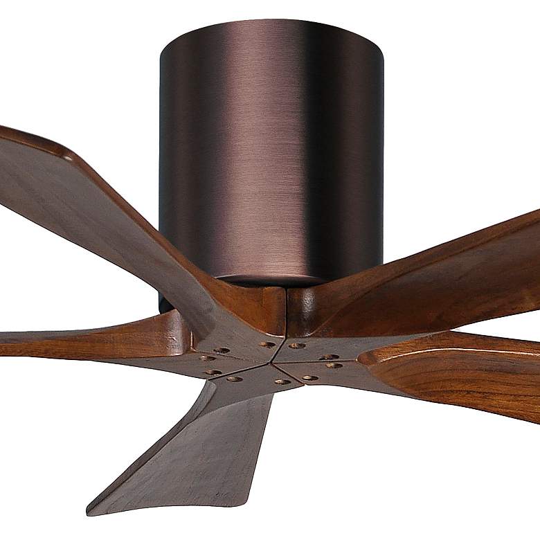 Image 2 42" Matthews Irene-5H Bronze and Walnut Hugger Ceiling Fan with Remote more views