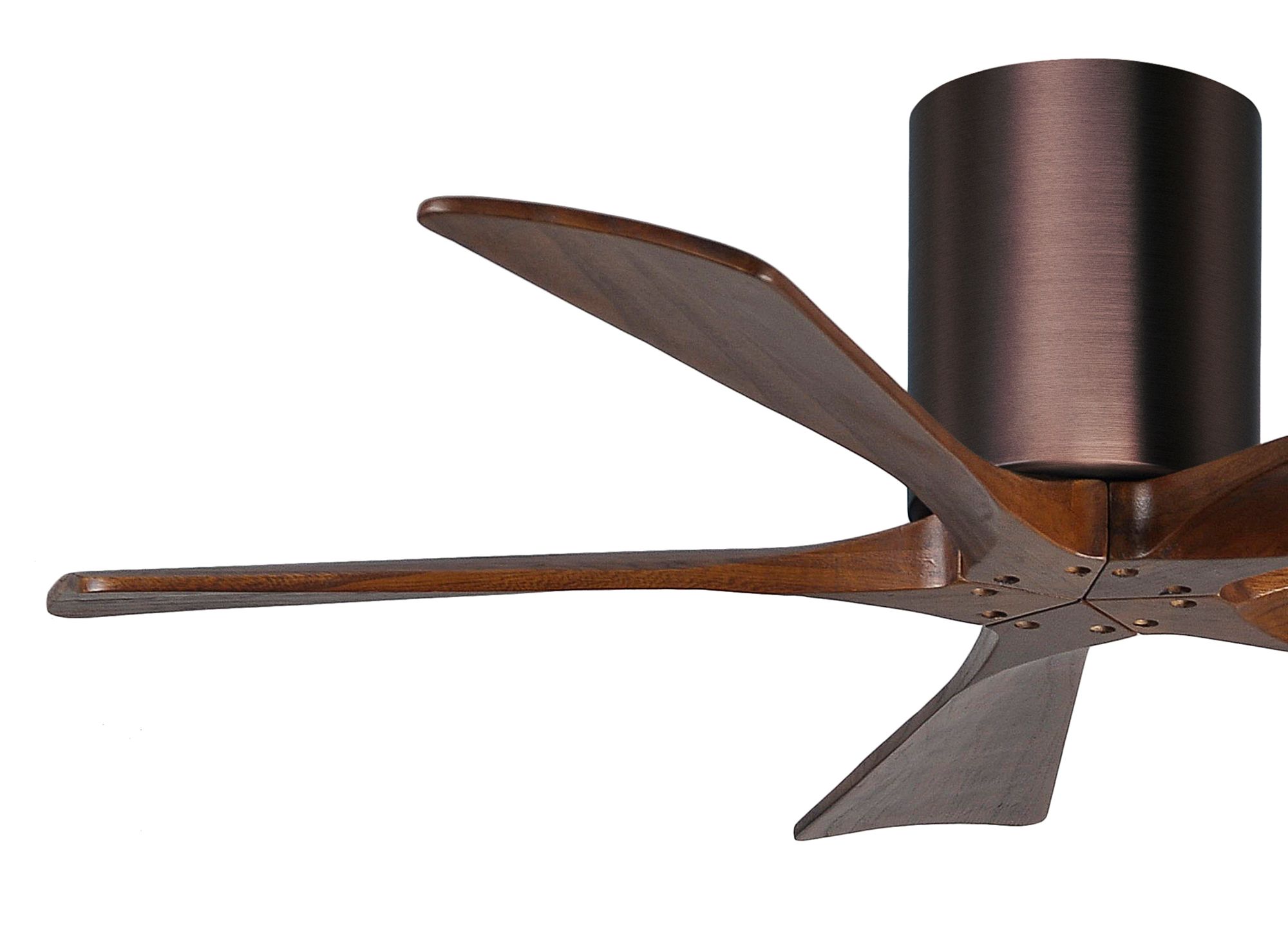 Image 3 42" Matthews Irene-5H Bronze and Walnut Hugger Ceiling Fan with Remote more views