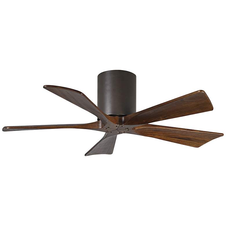 Image 2 42 inch Matthews Irene-5H Bronze and Walnut Hugger Ceiling Fan with Remote