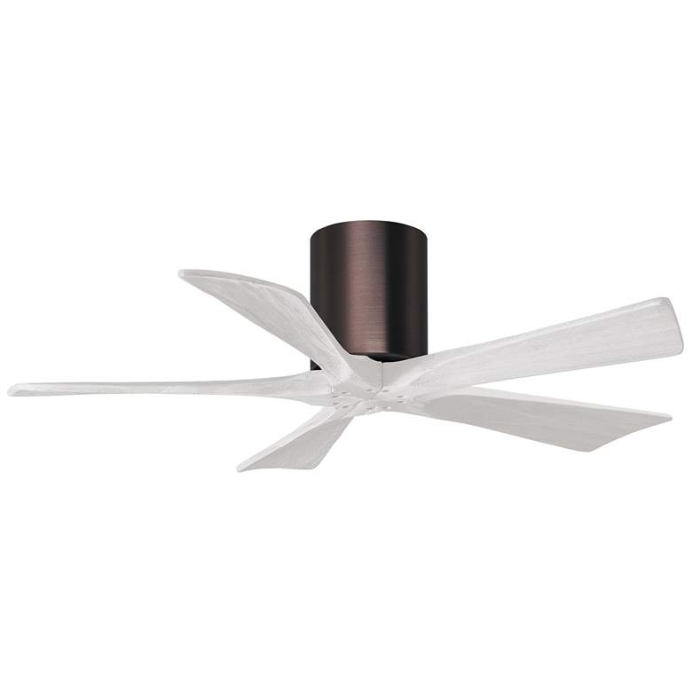 Image 1 42 inch Matthews Irene-5H Bronze and White Hugger Ceiling Fan with Remote