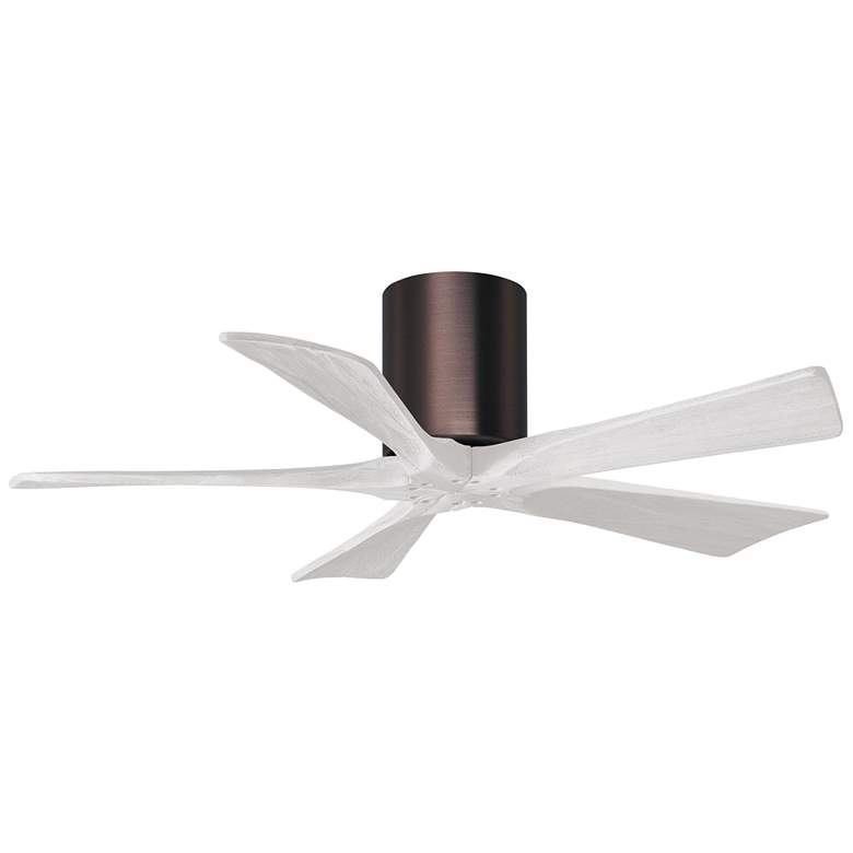 Image 1 42" Matthews Irene-5H Bronze and White Hugger Ceiling Fan with Remote