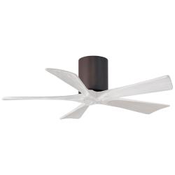 42" Matthews Irene-5H Bronze and White Hugger Ceiling Fan with Remote