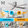 42" Matthews Irene-5H Brushed Nickel and Barnwood Hugger Ceiling Fan