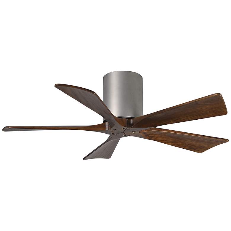 Image 2 42 inch Matthews Irene-5H Brushed Nickel and Walnut Hugger Ceiling Fan