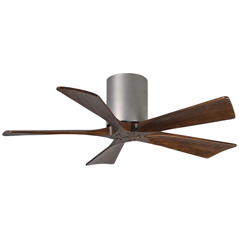 Image 2 42" Matthews Irene-5H Brushed Nickel and Walnut Hugger Ceiling Fan