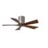 42" Matthews Irene-5H Brushed Nickel and Walnut Hugger Ceiling Fan