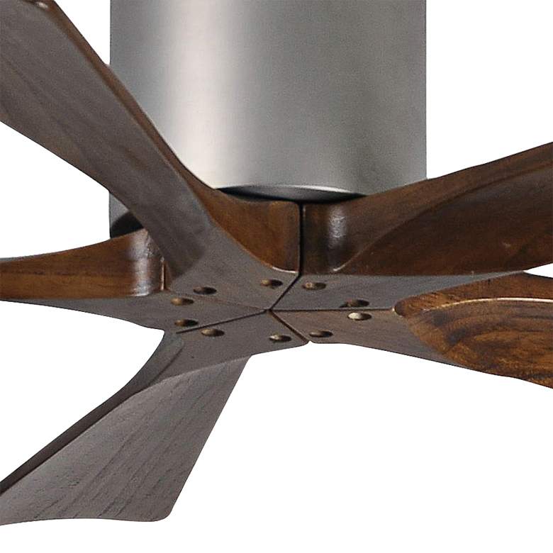 Image 3 42" Matthews Irene-5H Brushed Nickel and Walnut Hugger Ceiling Fan more views