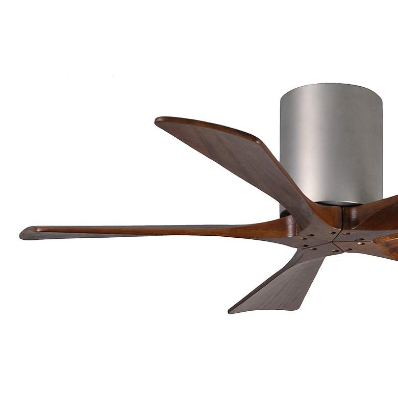Image 4 42" Matthews Irene-5H Brushed Nickel and Walnut Hugger Ceiling Fan more views