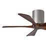 42" Matthews Irene-5H Brushed Nickel and Walnut Hugger Ceiling Fan